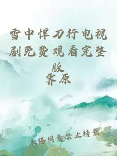 雪中悍刀行电视剧免费观看完整版